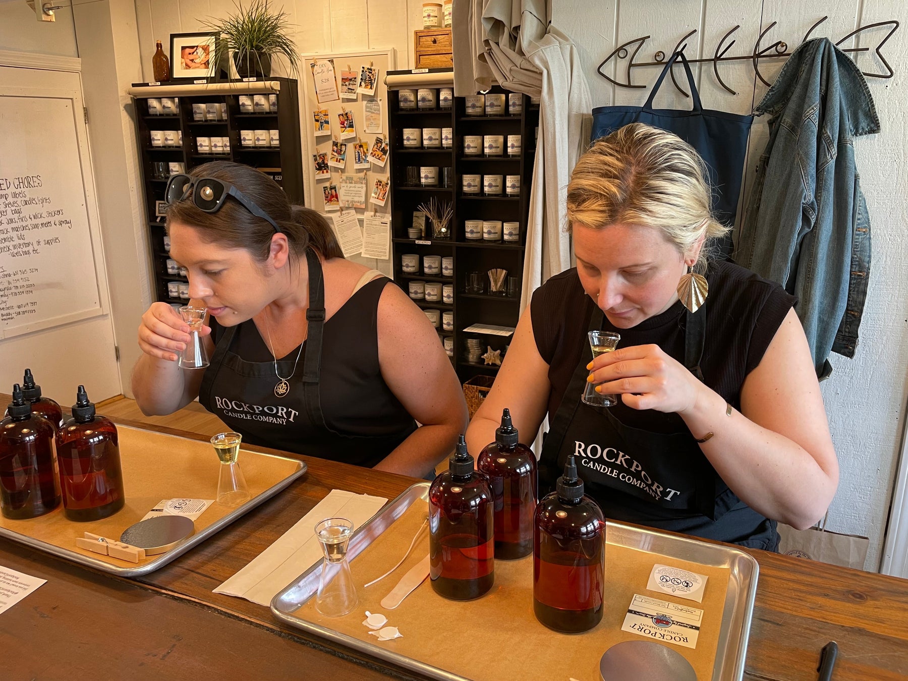 Creating custom scents at the DIY Candle Bar