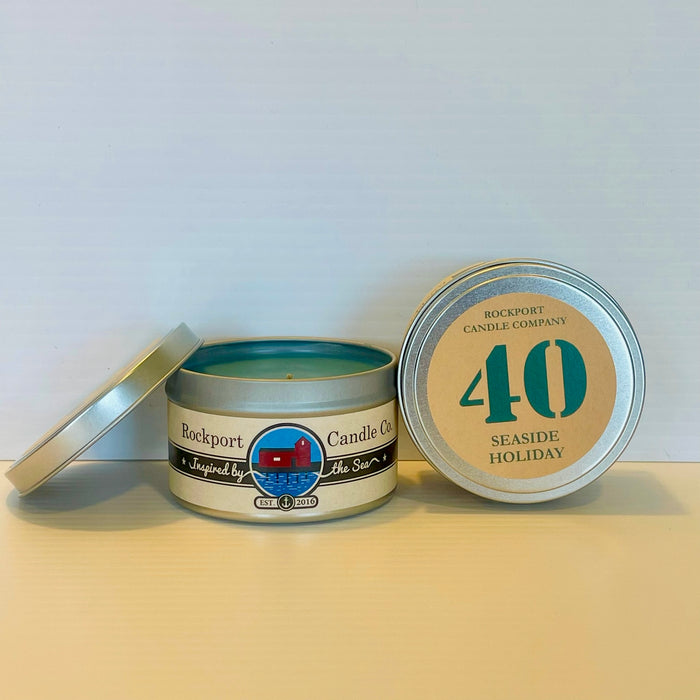 40 Seaside Holiday travel tin candle