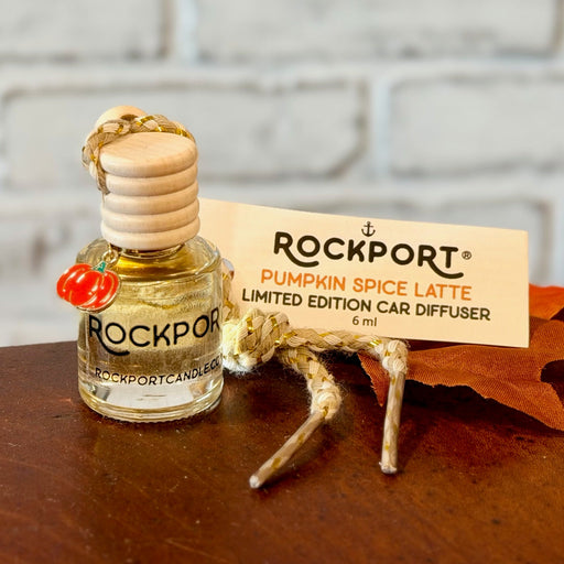A Rockport Pumpkin Spice Latte limited edition car diffuser